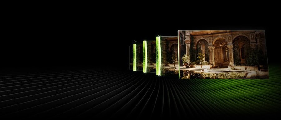 Görüntüde dijital sırayla dizilmiş ve tarihî yapılar içeren efektli 3D oyun ekran görünümü, yarışma, teknolojik gelişme ve bilgisayar oyunları konseptleri vurgulanıyor.