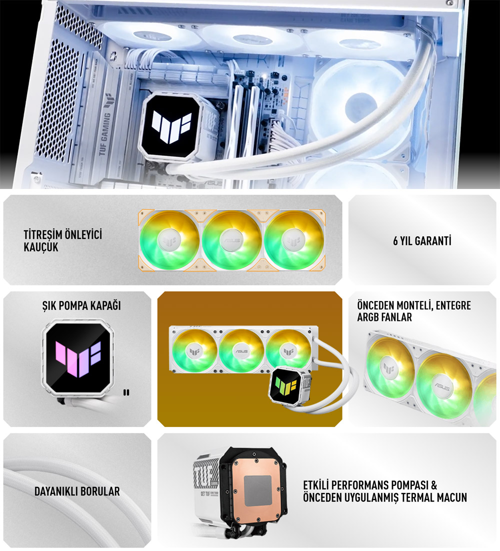 ASUS TUF Gaming LC III 360 ARGB White Edition İşlemci Sıvı Soğutucu H02