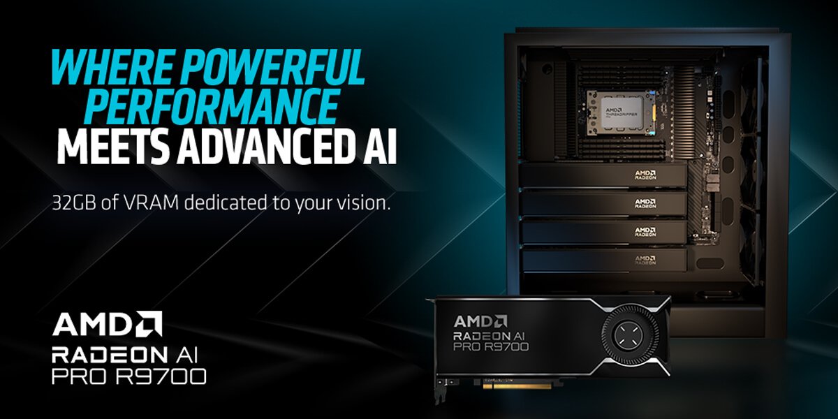 AMD Radeon AI PRO R9700 32GB VRAM yapay zeka iş istasyonu