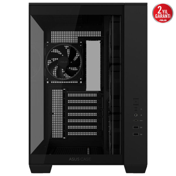 Yüksek performanslı oyun ve genel kullanım için şeffaf panel ile ASUS kasa bilgisayar kasası, iyi havalandırma ve genişleme alanı sağlar, 2 yıl garanti ile güvenilirlik sunar.