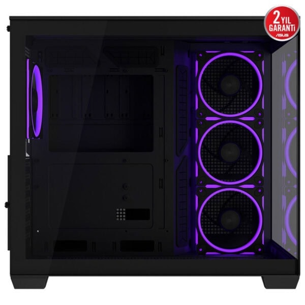 Kablo yönetimli, RGB ışıklı bilgisayar kasa iç tasarımı, oyun ve yüksek performanslı bilgisayarlar için ideal, şeffaf panel ve Fan aydınlatmalı.