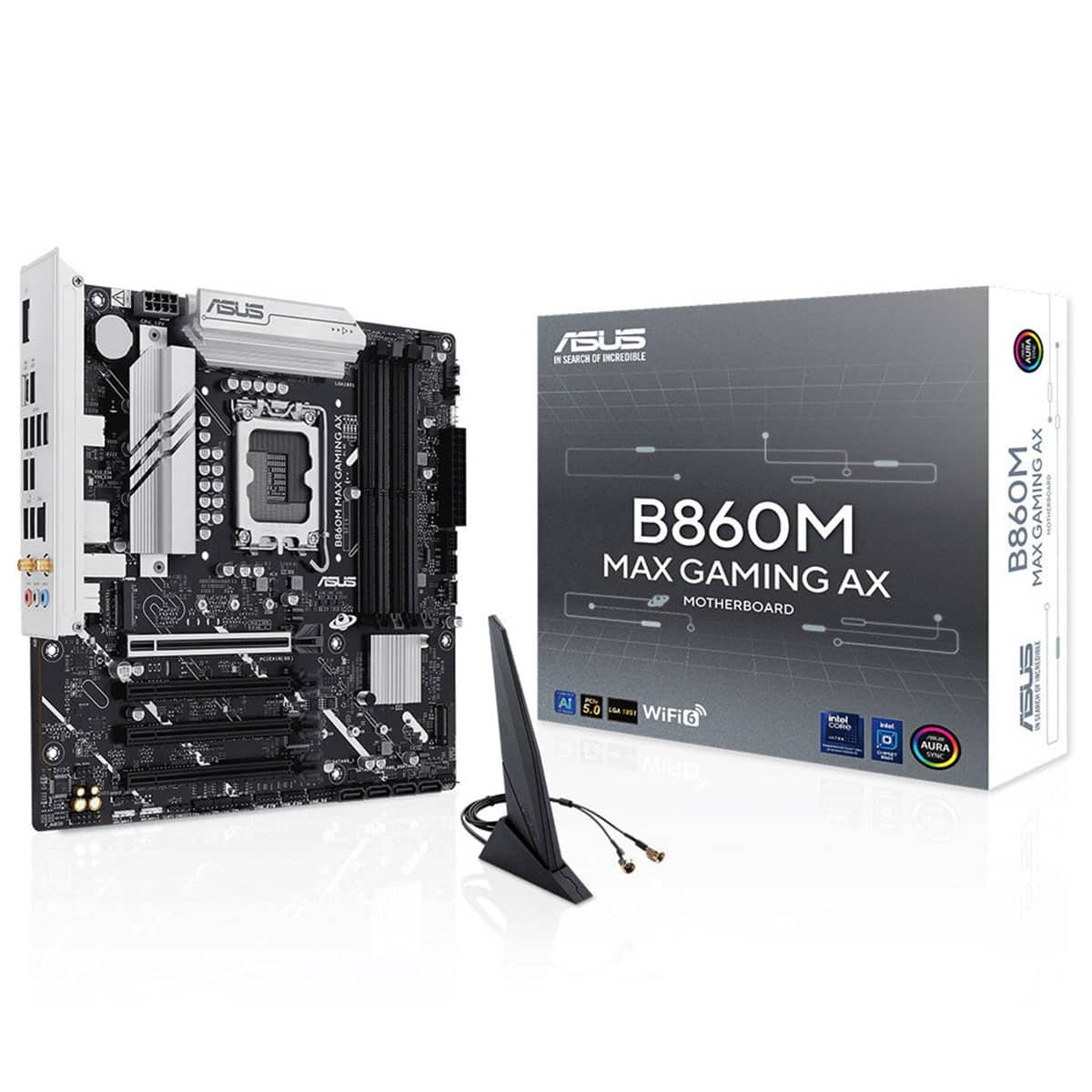 Yüksek kalite ASUS B860M MAX GAMING AX anakart ve Wi-Fi 6 özellikleri, gamerlar ve bilgisayar meraklıları için ideal, gelişmiş bağlantı ve performans sunar.