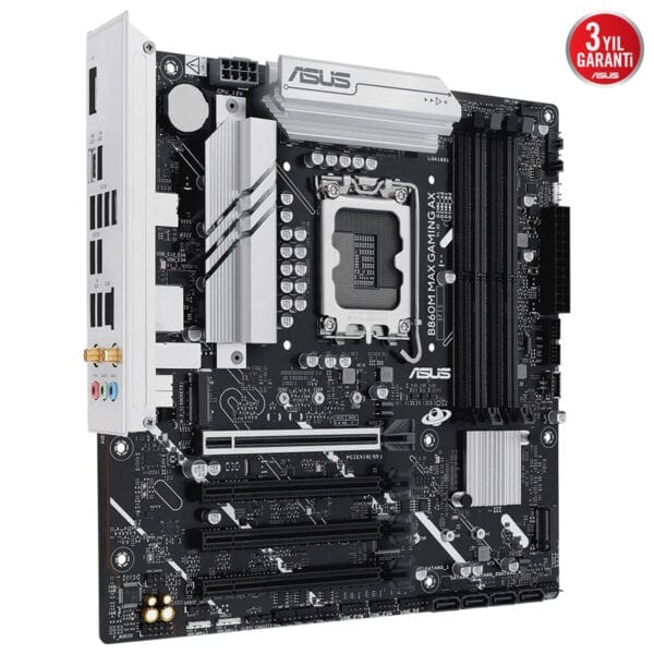 Yonga ana kartı, yüksek performanslı ASUS B860M MAX GAMING AX ana kartı, oyun ve bilgisayar performansını artırmak için tasarlandı. Düşük güç tüketimi ve gelişmiş soğutma özellikleriyle öne çıkar.