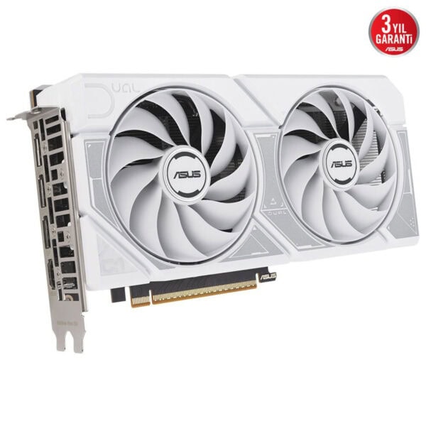Yüksek performanslı beyaz ASUS ekran kartı, çift fanlı soğutma sistemi ve modern tasarımıyla en iyi oyun deneyimi sağlar. Gaming ve yüksek grafik gerektiren uygulamalar için ideal.