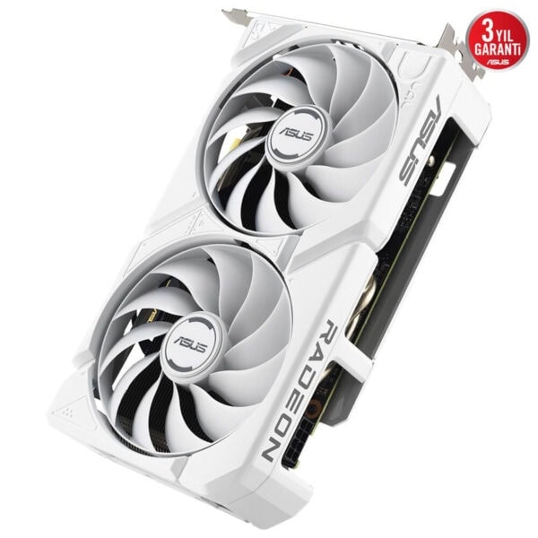 Yüksek performanslı ASUS ROG Strix ekran kartı, beyaz tasarımı ve güçlü soğutma sistemiyle oyun ve grafik işlemlerinde üstün performans sağlar.