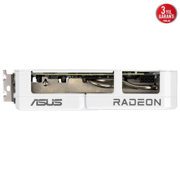 Görüntüde ASUS Radeon ekran kartı, beyaz renkli ve detaylı teknik yapısıyla öne çıkıyor. Yüksek performanslı grafik kartları ve oyun odaklı donanımlar arayan kullanıcılar için ideal seçimdir. Modern tasarımı ve güçlü yapısıyla oyuncuların ilgisini çekerken, yüksek kaliteli malzemeleri ve hız aşırtma imkanlarıyla dikkat çekiyor. Bu görüntü, gaming ve bilgisayar donanımı konularında SEO açısından önemli olan anahtar kelimeleri içeriyor.