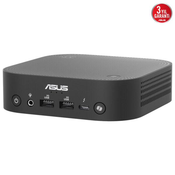 Yüksek çözünürlüklü ASUS mini PC, çoklu USB ve şarj portları ile oyun ve ofis kullanımına uygun güçlü ve kompakt bilgisayar.