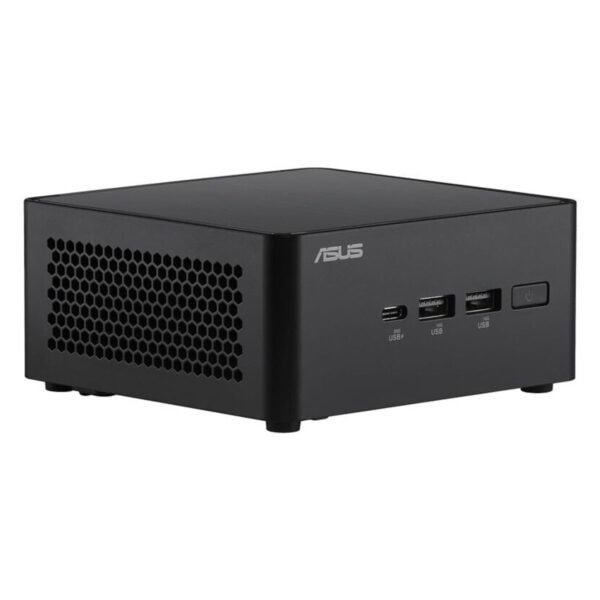 Yüksek performanslı küçük bilgisayar, ASUS mini PC, çoklu USB portları ve kompakt tasarımıyla oyun ve ofis kullanımına uygun, modern ve şık görünümlü masaüstü bilgisayar.