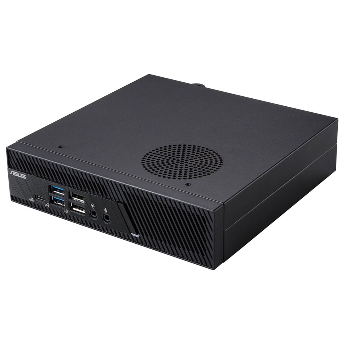 Yüksek performanslı mini bilgisayar, Asus markalı küçük form faktörlü PC, çoklu USB portları ve iyi hava akışına sahip tasarım, oyun ve ofis kullanımı için uygun.
