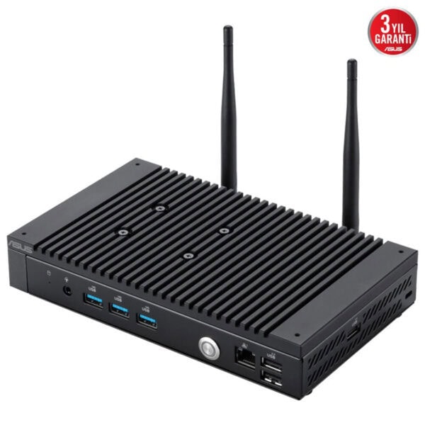 çevre dostu bilgisayar donanımı, ASUS mini PC, entegre Wi-Fi antenleri ve USB portları ile yüksek performanslı küçük bilgisayar, oyun ve çalışma için ideal.