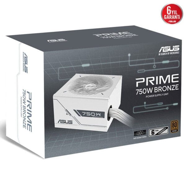 Yüksek kaliteli ASUS Prime 750W Bronze güç kaynağı, güvenilir performans ve enerji tasarrufu sağlayan şık ve dayanıklı tasarım ile oyun ve bilgisayar sistemleri için ideal.