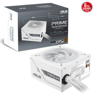 Yüksek kaliteli ASUS Prime 750W Bronze güç kaynağı, sessiz çalışma ve 80 Plus Bronze sertifikası ile oyun ve bilgisayar sistemleri için mükemmel güç çözümü. 6 yıl garanti ile dayanıklı ve güvenilir.