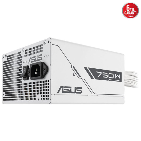 Yüksek performanslı ASUS 750W güç kaynağı, dayanıklı ve güvenilir oyun ve bilgisayar sistemleri için ideal, enerji tasarrufu sağlayan tasarımıyla dikkat çekiyor, 6 yıl garanti sunar.