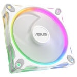Kare mimarisi ve RGB aydınlatmalı ASUS oyun bilgisayarı soğutucu fanı, yüksek performans ve görsel çekicilik sağlayan modern tasarım. Bilgisayar oyunları ve donanım tutkunları için uygun.