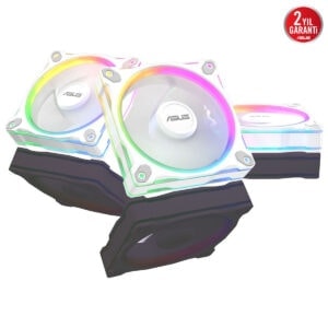 Yüksek performanslı ASUS RGB piksel sıvı soğutucu fanları, oyun ve bilgisayar sistemleri için görsel efekt ve sıcaklık yönetimi sağlar.