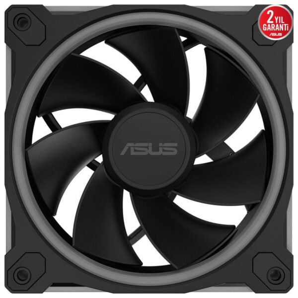 Yüksek performanslı ASUS bilgisayar kasası fanı, düşük ses seviyeleri ve güçlü soğutma sağlar, oyun ve bilgisayar bileşenleri için ideal, 2 yıl garanti ile dayanıklılık sunar.