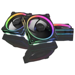Yapay zeka ile tasarlanmış RGB aydınlatmalı ASUS oyun bilgisayarı soğutucu fanları, yüksek performans ve görsel çekicilik sunar. Profesyonel ve güçlü bağlantı özellikleriyle oyun deneyimini geliştirir.