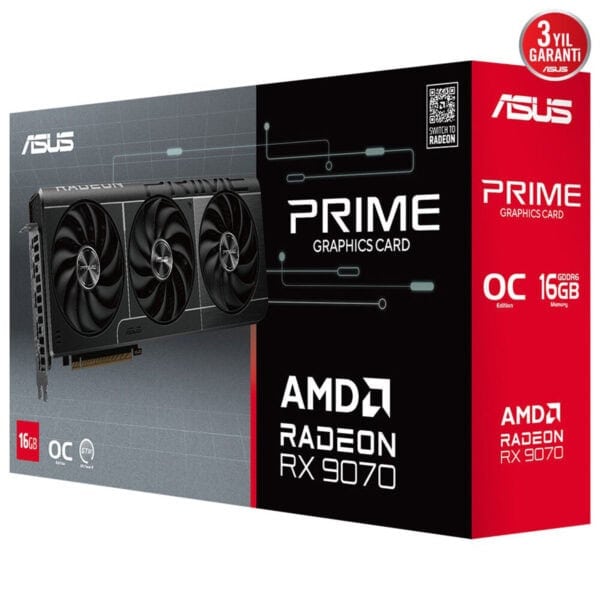 Yüksek performanslı ASUS AMD Radeon RX 9070 16GB graphics kartı, oyun ve grafik işlemlerinde üstün hız ve kalite sağlar. 3 yıl garanti ile güvenilir ve güçlü bir ekran kartıdır.