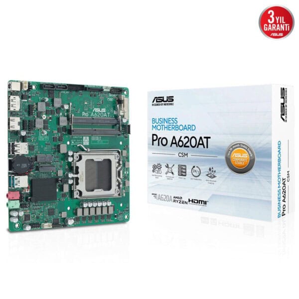Pro A620AT Anakart, AMD Ryzen uyumlu, HDMI, PCIe slotleri ile yüksek performans, oyun ve iş kullanımı için ideal, dayanıklı ve güvenilir anakart.