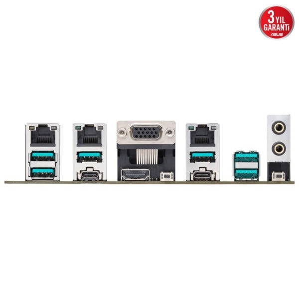 Yüksek çözünürlüklü bilgisayar anakart orta kısmı, çeşitli bağlantı noktaları ve portlar, USB, HDMI ve VGA girişleri, bilgisayar donanımı ve oyun bileşenleri, teknoloji ve bilgisayar parçaları, oyuncular için uygun.