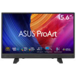 Yüksek çözünürlüklü ASUS ProArt 15.6 inç ekran monitör, renk doğruluğu ve 4K HDR desteği ile profesyonel grafik ve video düzenleme için ideal.