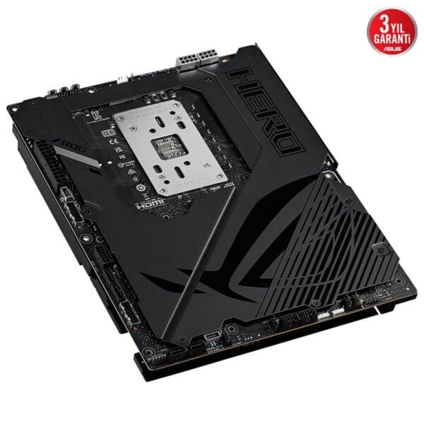 Üzerinde "HERO" yazan ASUS ROG anakart, yüksek performans ve oyun odaklı tasarım ile bilgisayar bileşeni.