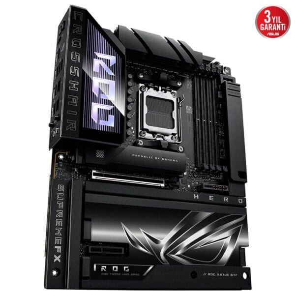 Yüksek performanslı ASUS ROG anakart ve ASUS SupremeFX ses kartı ile oyun ve yoğun grafik işlemleri için optimize edilmiş, şık ve dayanıklı tasarıma sahip bilgisayar bileşeni.