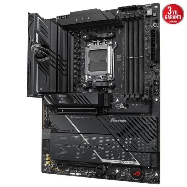 Yüksek performanslı ROG Strix X870E-G Ana kartı, oyun ve içerik üretimi için optimize edilmiştir, dayanıklı bileşenler ve gelişmiş soğutma özellikleriyle güçlü ve stabil kullanımı garanti eder.
