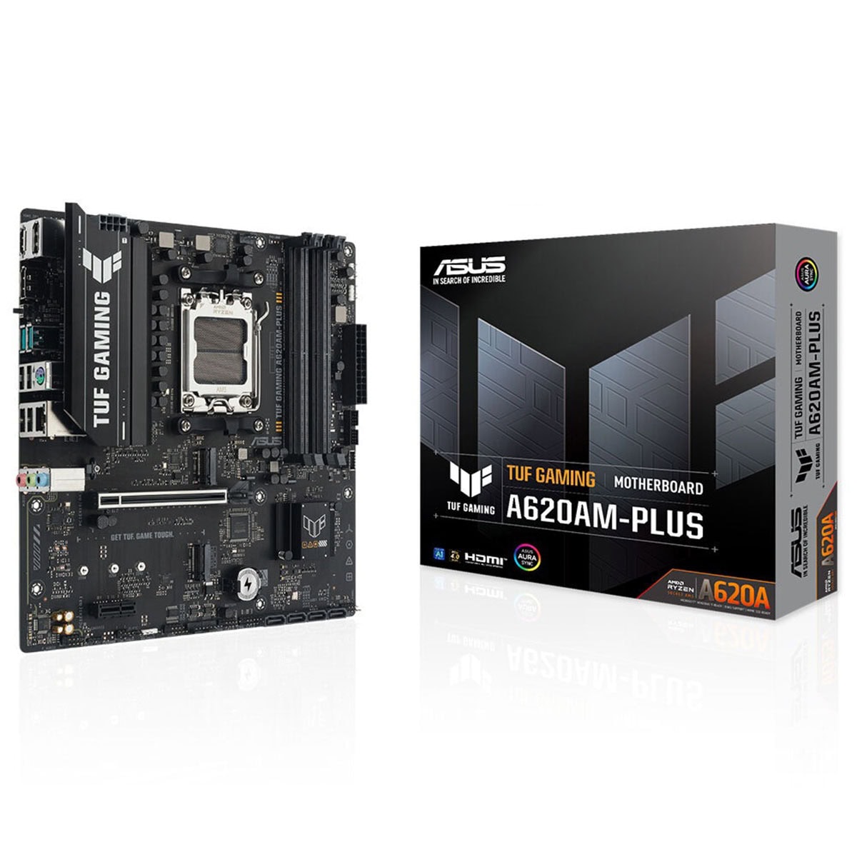 Gelişmiş oyun performansı için ASUS TUF Gaming A620AM-PLUS anakart ve uyumlu donanımlar. Yüksek kalite, dayanıklılık ve performans özellikleriyle oyun tutkunlarına özel tasarım.