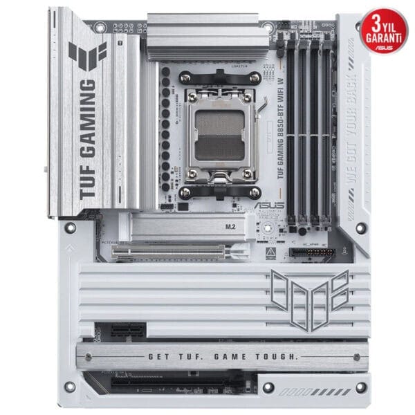 Yüksek performanslı oyun ana karta, ASUS TUF Gaming B550-Plus, dayanıklı ve yüksek hızda performans için tasarlanmış, RGB ve M.2 destekli, bilgisayar oyunları ve oyun bilgisayarı bileşeni.