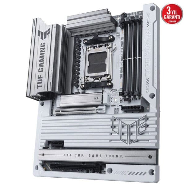 Yüksek performanslı ASUS TUF Gaming ana kartı, RGB aydınlatma ve dayanıklı tasarımıyla oyun bilgisayarları için ideal, DDR4 RAM ve M.2 SSD desteği sunar.
