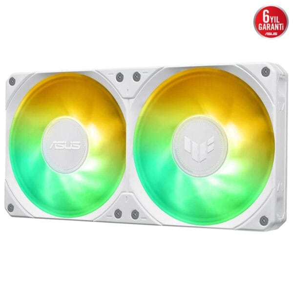 Yüksek performanslı ASUS bilgisayar kasası, renkli RGB LED fanlarıyla oyun ve performans odaklı tasarım.