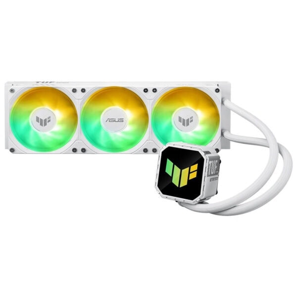 RGB soğutmalı bilgisayar CPU su soğutucu, ASUS ve White renkli 3 fanlı, gaming ve overclock için uygun, yüksek performanslı sıvı soğutma sistemi.