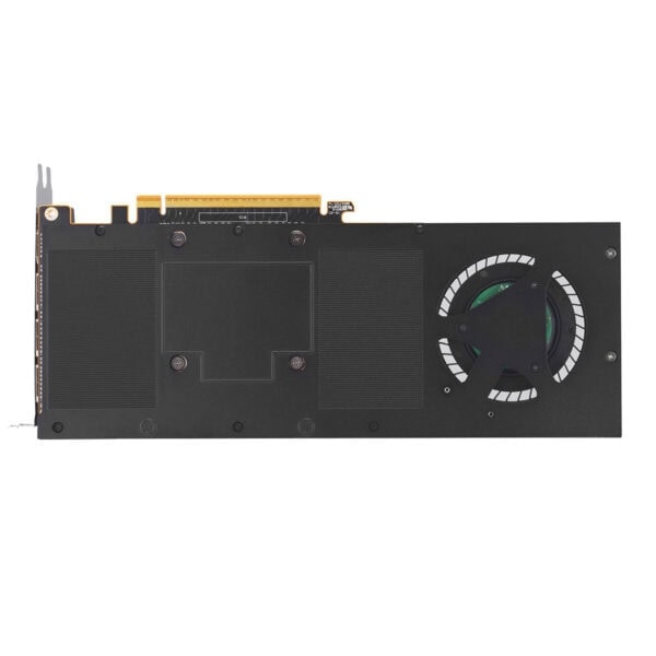 Yüksek performanslı ekran kartı, soğutma fanı ve backplate ile oyun ve grafik tasarım için ideal, modern ve şeffaf soğutmalı bileşenler içerir.