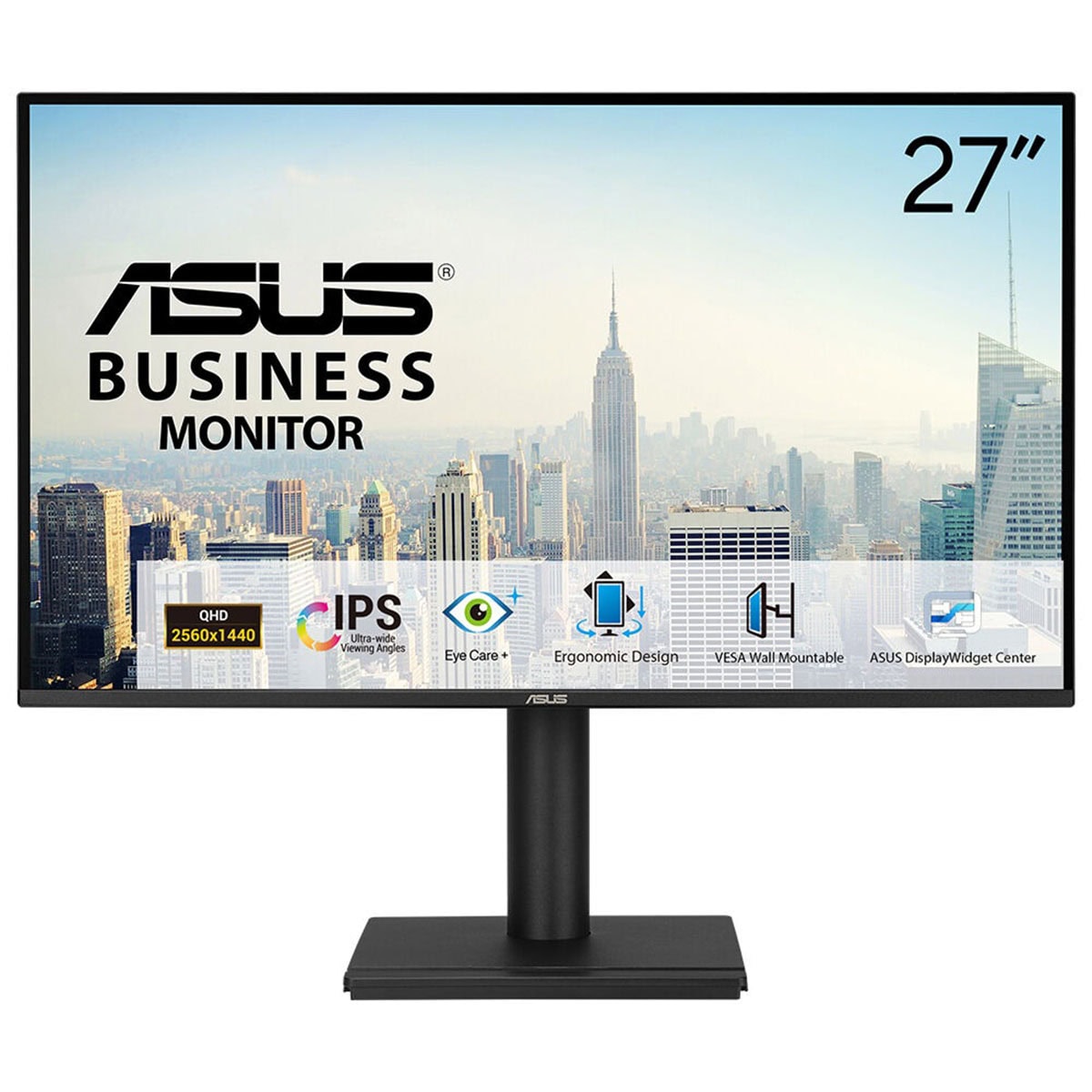 Yüksek çözünürlüklü 27 inç ASUS İş Monitörü, geniş ekran ve ultra geniş açılarıyla ofis ve oyun kullanımı için ideal tasarım. IPS panel, ergonomik tasarım ve VESA duvara montaj özellikleriyle öne çıkar.