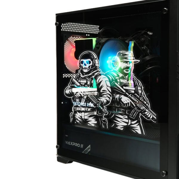 Yapay zeka ve fotoğraf teknolojisiyle hazırlanan renkli oyun bilgisayarı iç tasarımı, LED aydınlatmalı detaylar ve şık tasarımıyla gaming seyircileri için ideal.