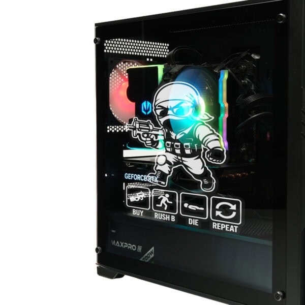 Yüksek performanslı oyun bilgisayarı iç tasarımı, RGB aydınlatmalı soğutma ve yerleşik grafik kartı ile. Modern ve şık bilgisayar kasası, oyun severler için ideal.