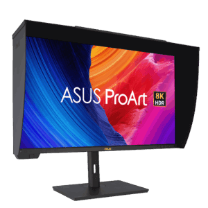 8K HDR ASUS ProART oyun monitörü, yüksek çözünürlük ve renk doğruluğu ile profesyonel ve oyun kullanımı için ideal, çok yüksek kaliteli görüntü sağlar.