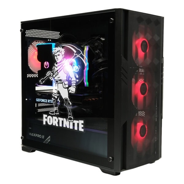 Yüksek performanslı oyun bilgisayarı, Fortnite ve GTA gibi popüler oyunlar için optimize edilmiş, RGB aydınlatmalı kasası ve güçlü donanımıyla dikkat çekiyor.