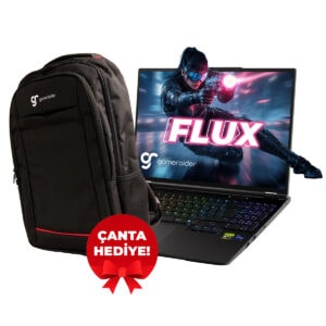 Yüksek performanslı gaming laptop ve sırt çantası seti, FLUX oyunu ile birlikte gamerlar için mükemmel hediye seçeneği, özel çanta hediyesi ile birlikte sunuluyor.