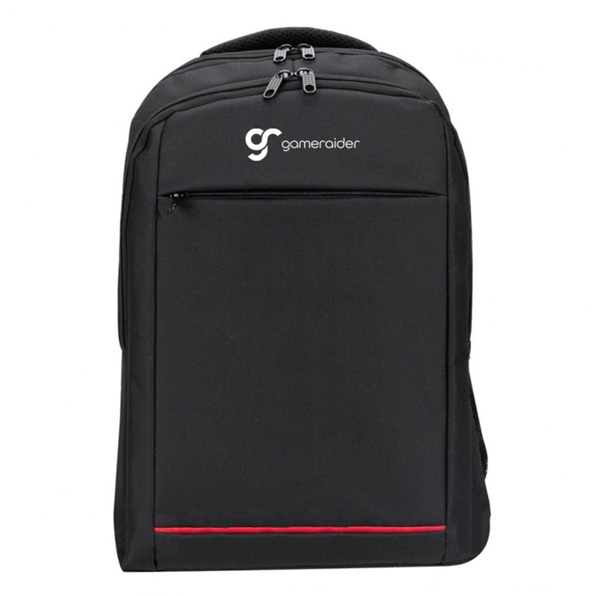 Gamerider markalı siyah gaming sırt çantası, dayanıklı yapısı ve çok bölmeli tasarımıyla oyun ekipmanları ve laptop taşımak için ideal, rahat ve kullanışlı bilgisayar çantası.
