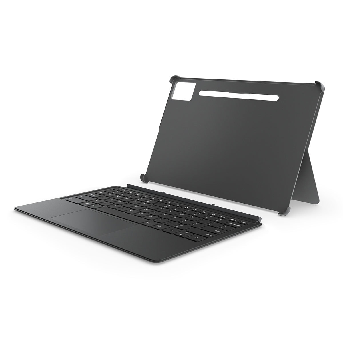 Yukarıda görülen tablet ve klavye seti, oyun ve yazılım geliştirme için mükemmel uyum sağlayan taşınabilir ve hafif tasarıma sahip, modern ve kullanışlı teknolojik ürünlerdir.