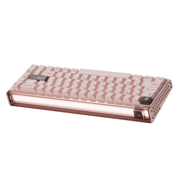 Yapay zeka ile tasarlanmış pembe renkli oyun klavyesi, ergonomik tasarım ve LED aydınlatma özellikleriyle öne çıkıyor. egevia.live sitesinde en yeni oyun ekipmanları ve klavye modellerini keşfedin.