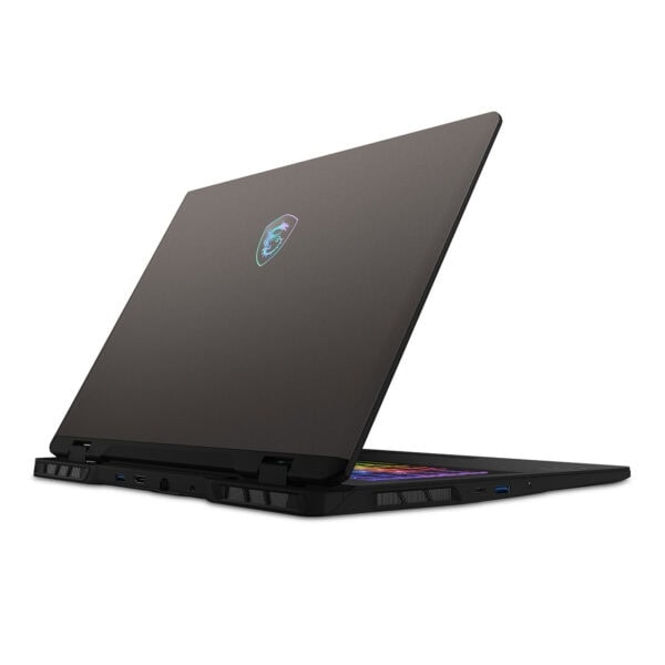 Güçlü ve şık oyun laptopu, dizüstü bilgisayar, RGB aydınlatmalı klavye, yüksek performans ve oyun deneyimi için tasarlandı, MSI logosu ile modern tasarım, profesyonel oyun deneyimi.