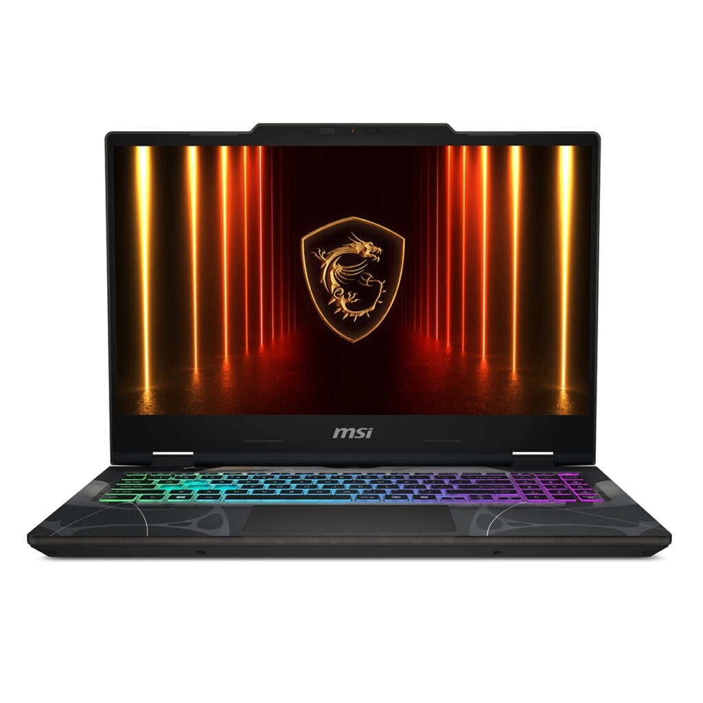 Gelişmiş oyun dizüstü bilgisayarı, renkli RGB klavye ve MSI logosu ile şık tasarım, yüksek performanslı gaming laptopu, yüksek çözünürlüklü ekran ve gaming ortamı özellikleri içerir.