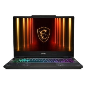 Gelişmiş oyun dizüstü bilgisayarı, renkli RGB klavye ve MSI logosu ile şık tasarım, yüksek performanslı gaming laptopu, yüksek çözünürlüklü ekran ve gaming ortamı özellikleri içerir.