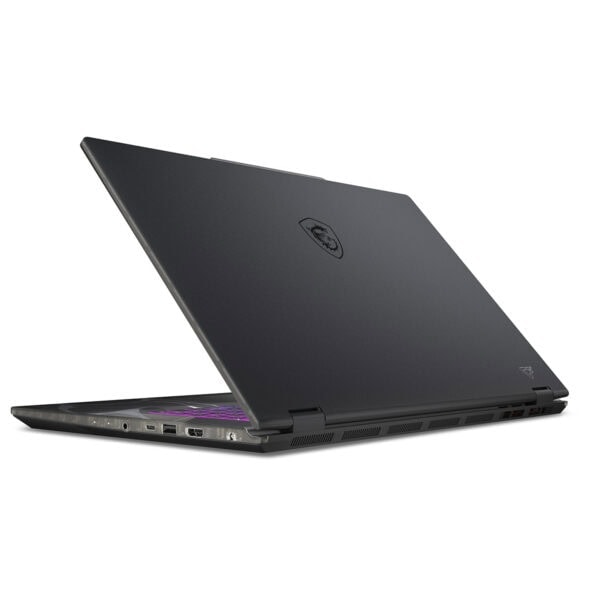 Yüksek performanslı gaming dizüstü bilgisayar, siyah renkli, RGB ışıklı klavye ve gelişmiş soğutma sistemi ile oyun tutkunlarına özel tasarlanmış.