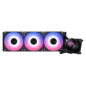 Yüksek performanslı RGB aydınlatmalı bilgisayar sıvı CPU soğutucu sistemi, gaming ve overclock için ideal, şık ve sessiz model.