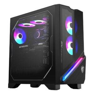 Yüksek performanslı gaming bilgisayarı, RGB aydınlatmalı fanlar ve gelişmiş soğutma özelliği ile güçlü grafik kartı ve yüksek işlemci hızına sahip.