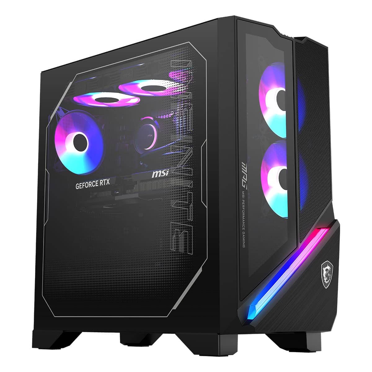 Yüksek performanslı gaming bilgisayarı, RGB aydınlatmalı fanlar ve gelişmiş soğutma özelliği ile güçlü grafik kartı ve yüksek işlemci hızına sahip.